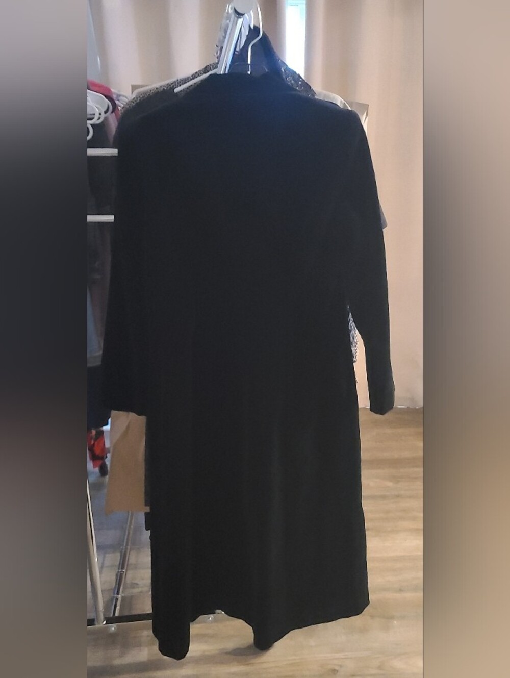 NWT JS Collections Vintage Black 100% Cotton Velvet Long Coat, Pinup Goth, Med - Picture 6 of 16